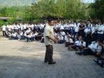 Park Guards undertaking educational activities with local school children, Volcan Maderas. Photo:Salvadora Morales/FFI