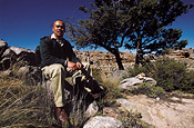 Ranger with cultivated cedars, Cederberg  Juan Pablo Moreiras/FFI